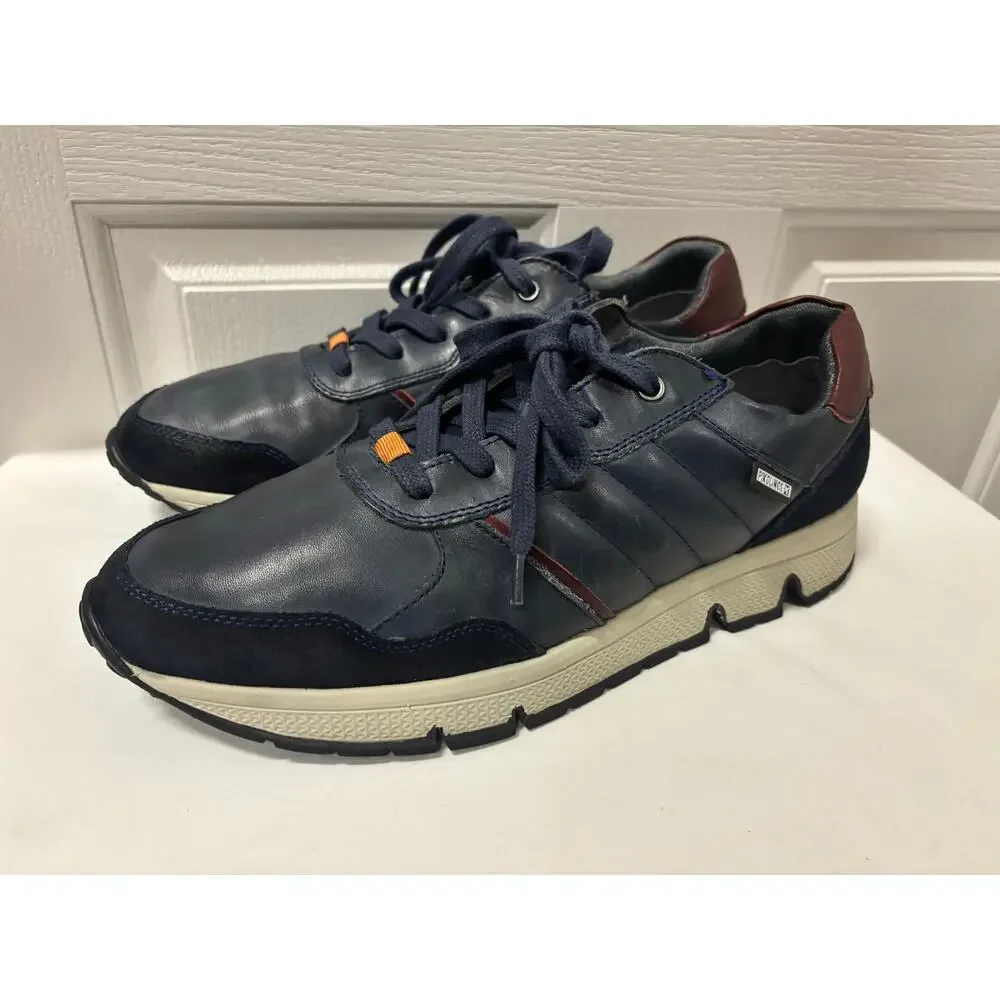 Pikolinos Ferrol Men’s Navy Leather Lace-Up Comfort Sneakers EUR 43 (US 9–9.5)